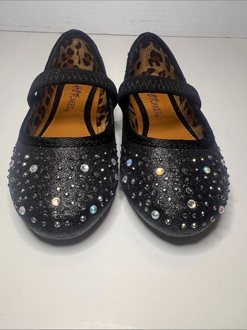 Hot Cakes Toddler Girls Lil Gusto Black Rhinestone Sparkly Dress Shoes Size 8M